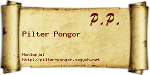 Pilter Pongor névjegykártya